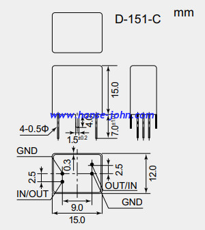 10.7Mhz crystal filter  10M12C   M. C. F. [ Monolithic Crystal Filters ]